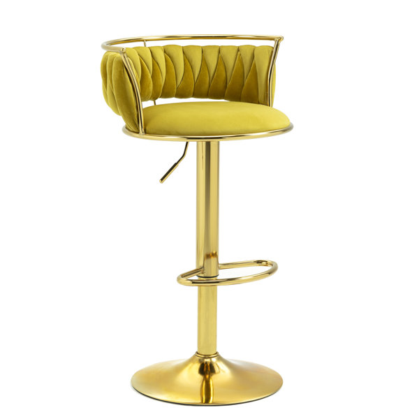 Mercer41 Gagloria Swivel Adjustable Height Bar Stool Wayfair